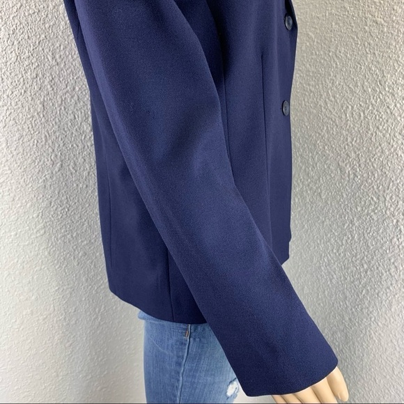 PENDLETON woman blazer Virgin Wool Two Button navy sz 8 business casual business - Picture 5 of 9